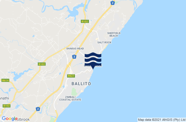 Mapa de mareas Thompsons Bay, South Africa
