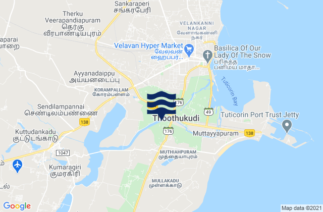 Mapa de mareas Thoothukkudi, India