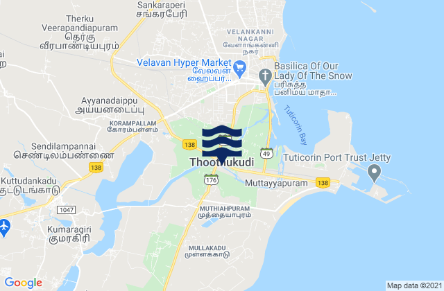 Mapa de mareas Thoothukudi, India