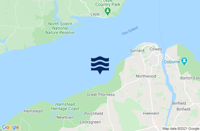Mapa de mareas Thorness Bay, United Kingdom