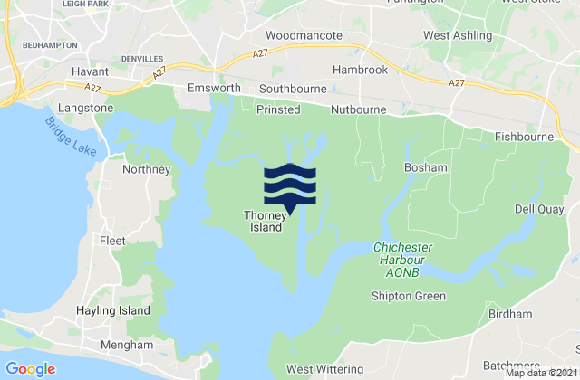 Mapa de mareas Thorney Island, United Kingdom