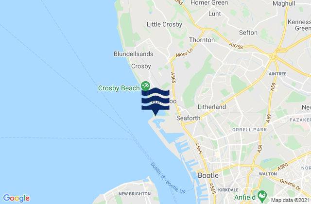 Mapa de mareas Thornton, United Kingdom