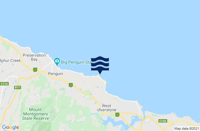 Mapa de mareas Three Sisters, Australia