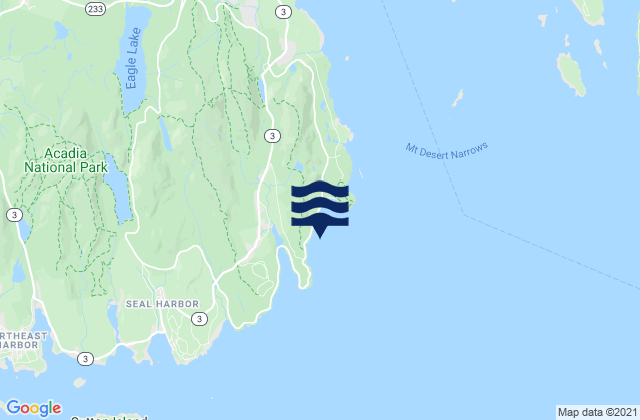 Mapa de mareas Thunder Hole, United States