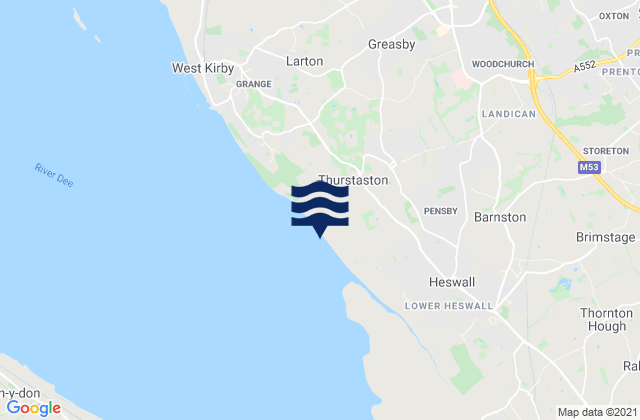 Mapa de mareas Thurstaston Beach, United Kingdom