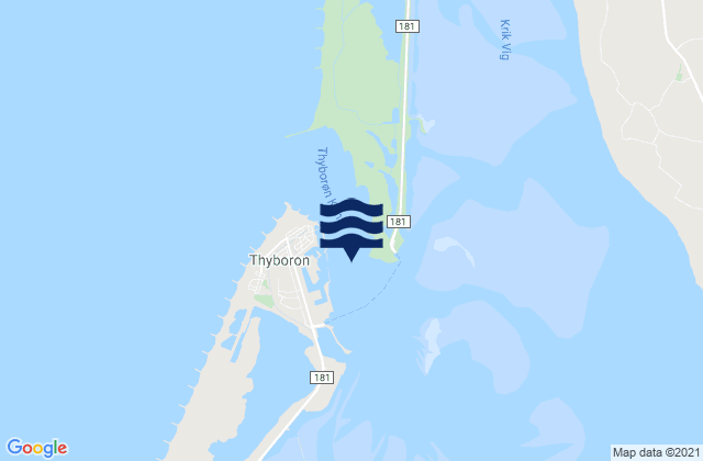 Mapa de mareas Thyboron Channel, Denmark