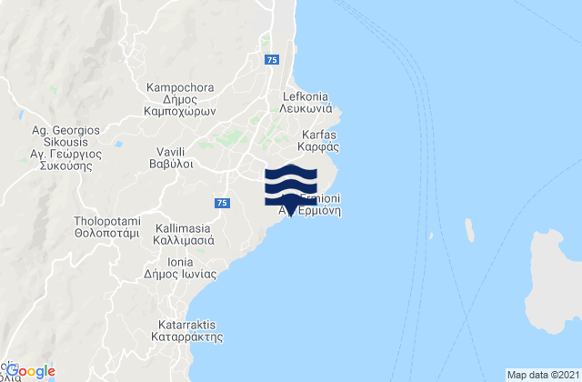 Mapa de mareas Thymianá, Greece