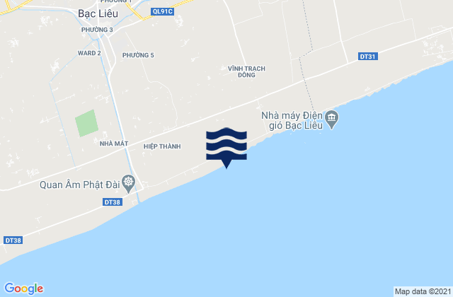 Mapa de mareas Thành phố Bạc Liêu, Vietnam
