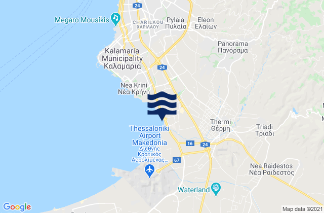 Mapa de mareas Thérmi, Greece