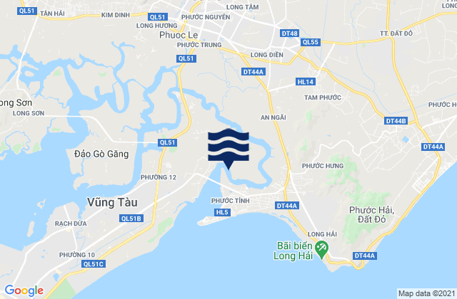 Mapa de mareas Thị Trấn Long Điền, Vietnam