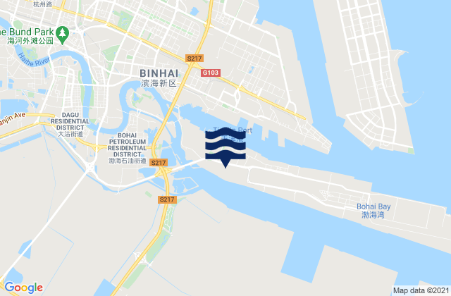 Mapa de mareas Tianjin Xingang, China