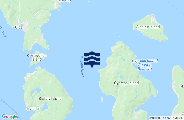 Mapa de mareas Tide Point Cypress Island, United States
