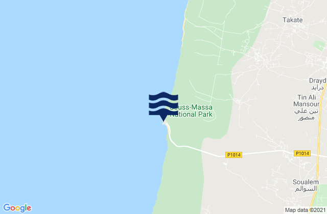 Mapa de mareas Tifnit, Morocco