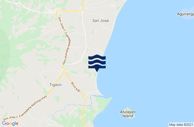 Mapa de mareas Tigaon, Philippines