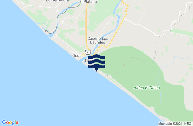 Mapa de mareas Tilapa, Guatemala