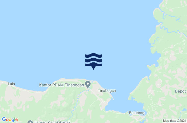 Mapa de mareas Tinabogan, Indonesia