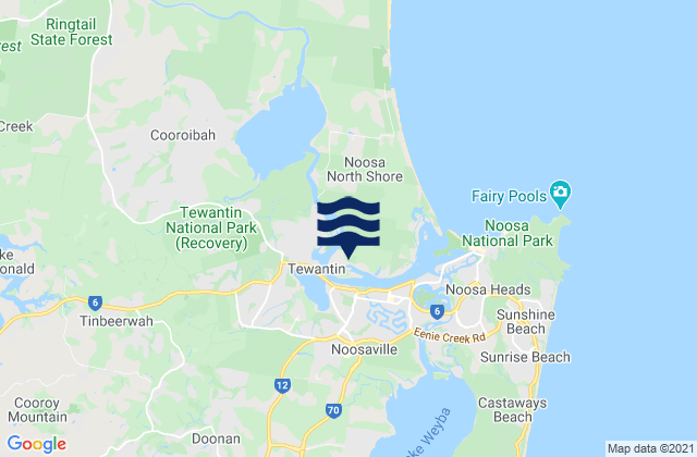 Mapa de mareas Tinbeerwah, Australia