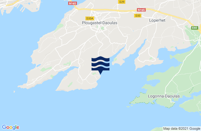 Mapa de mareas Tinduff, France