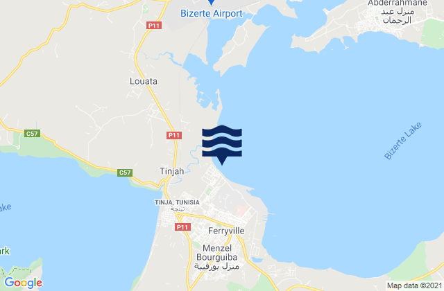 Mapa de mareas Tinja, Tunisia