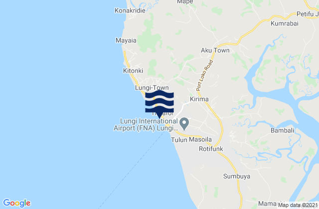 Mapa de mareas Tintafor, Sierra Leone