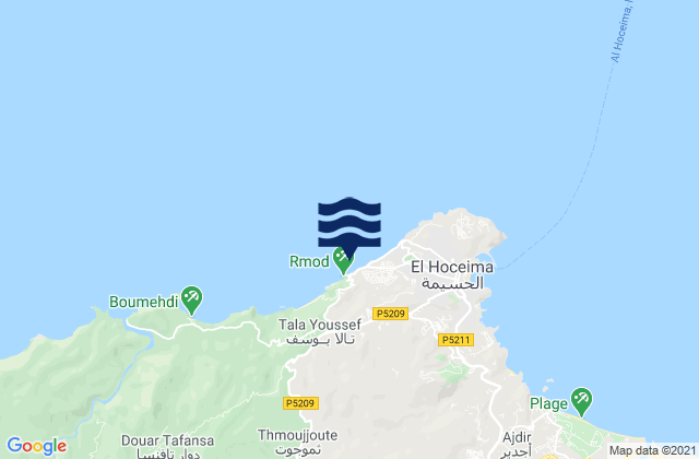 Mapa de mareas Tirhanimîne, Morocco