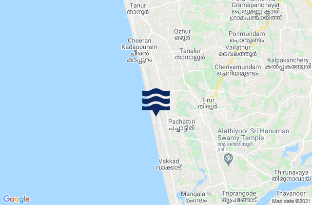 Mapa de mareas Tirur, India