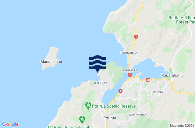 Mapa de mareas Titahi Bay, New Zealand