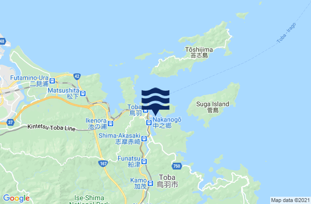Mapa de mareas Toba Ko, Japan