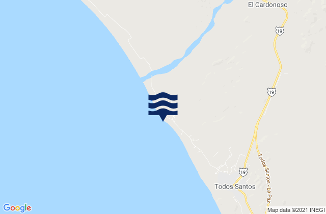 Mapa de mareas Todos Santos (mainland), Mexico