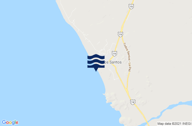 Mapa de mareas Todos Santos, Mexico