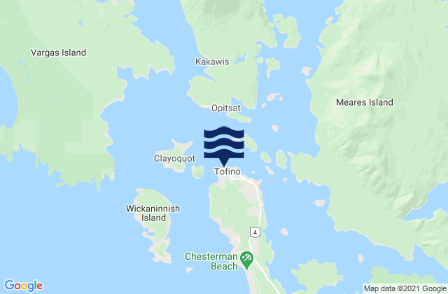 Mapa de mareas Tofino, Canada