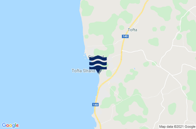 Mapa de mareas Tofta strand, Sweden