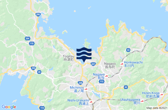 Mapa de mareas Togitsu, Japan