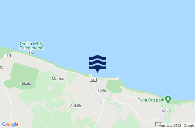 Mapa de mareas Toila, Estonia