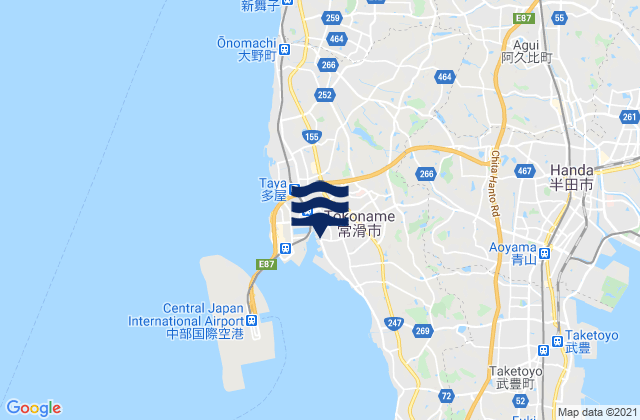 Mapa de mareas Tokoname-shi, Japan