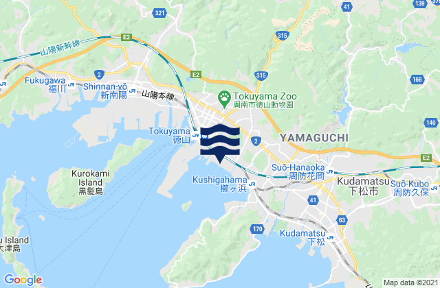 Mapa de mareas Tokuyama, Japan