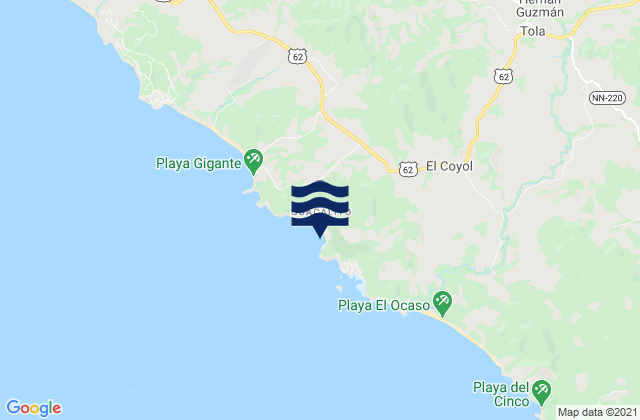 Mapa de mareas Tola, Nicaragua