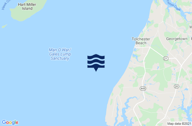 Mapa de mareas Tolchester Channel south of Buoy 38B, United States