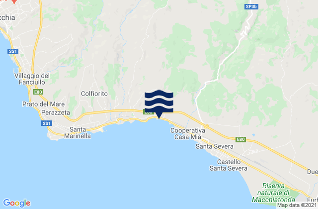 Mapa de mareas Tolfa, Italy