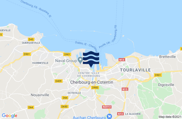 Mapa de mareas Tollevast, France