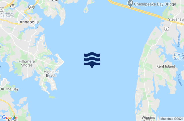 Mapa de mareas Tolly Point 1.6 miles east of, United States