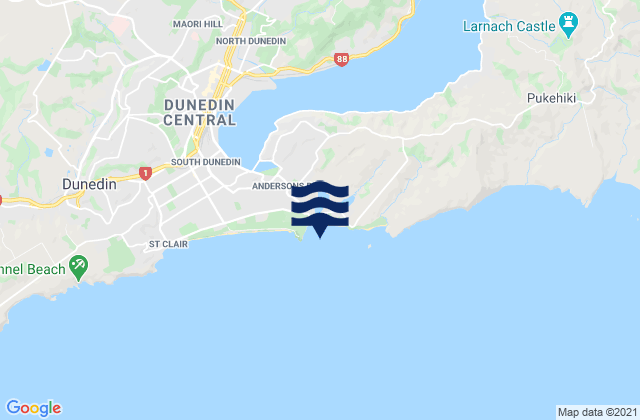 Mapa de mareas Tomahawk Beach, New Zealand