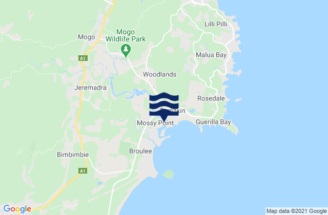 Mapa de mareas Tomakin Beach, Australia