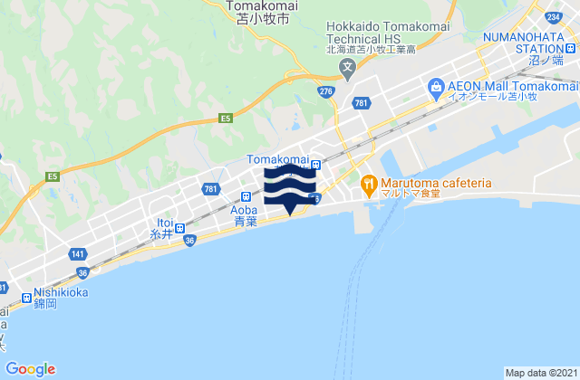 Mapa de mareas Tomakomai Shi, Japan