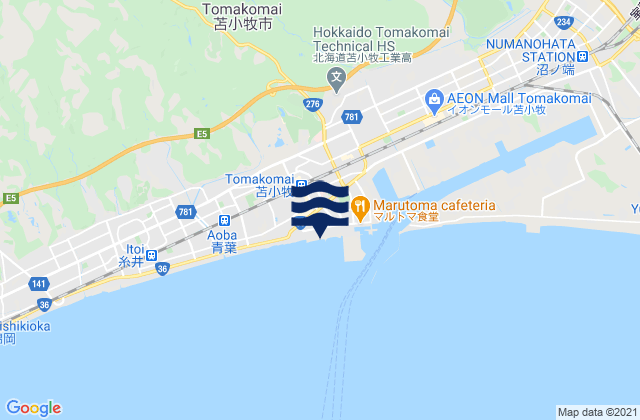 Mapa de mareas Tomakomai, Japan
