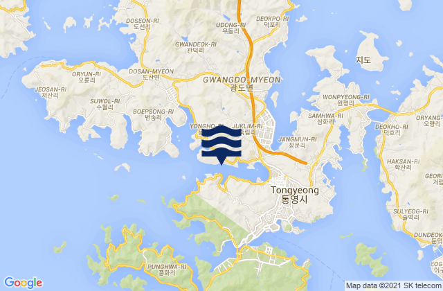 Mapa de mareas Tongyeong-si, South Korea