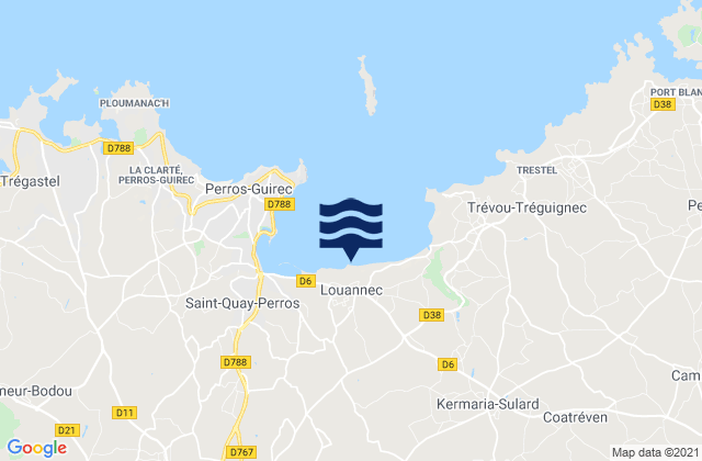 Mapa de mareas Tonquédec, France