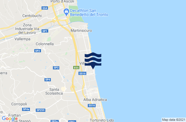 Mapa de mareas Torano Nuovo, Italy