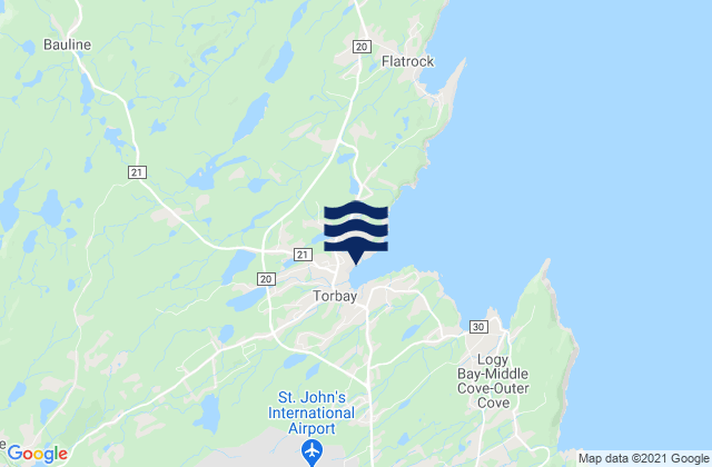 Mapa de mareas Torbay, Canada