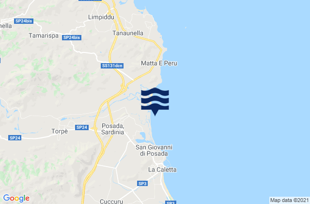 Mapa de mareas Torpè, Italy